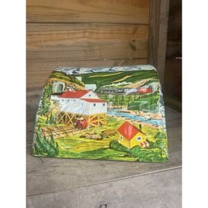 Vintage‎ Marx Tin Litho Model Train Tunnel O Scale Folding Railroad RR Tunnel